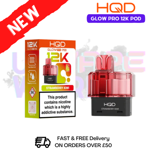 Strawberry Kiwi HQD Glow Pro 12K Puff Replacement Pods