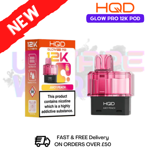 Juicy Peach HQD Glow Pro 12K Puff Replacement Pods