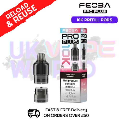 Blue Razz Gummy Feoba Pro Plus 10K Refil Pods - Only £5.85 - ukvapeworld