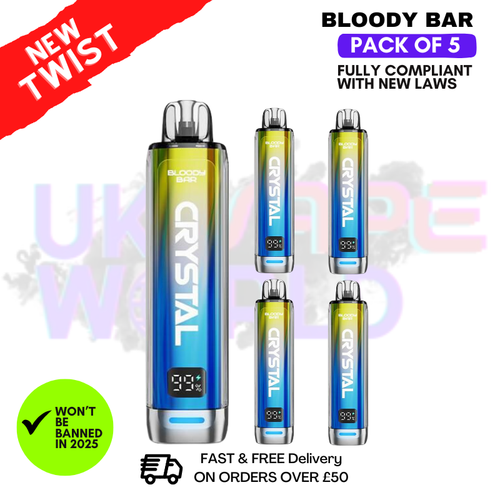 Blueberry Pomegranate Bloody Bar Crystal 10K Puff Pack Of 5