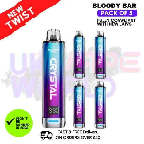 Blackcurrant Apple Bloody Bar Crystal 10K Puff Pack Of 5