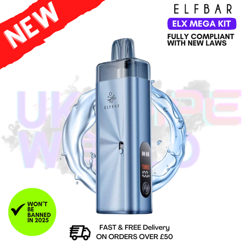 Cyan Elf Bar ELX Mega Kit + Free Mega Pod - ukvapeworld