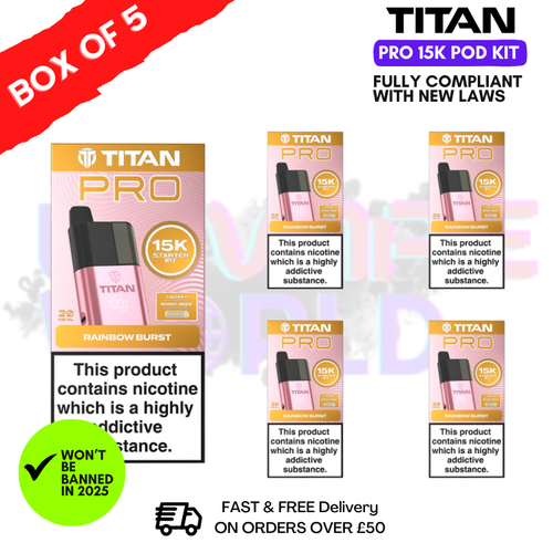 Rainbow Burst Titan Pro 15K Pod Kit Box of 5 - ukvapeworld