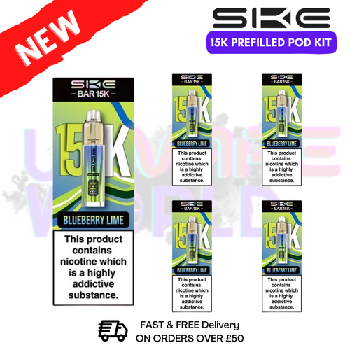 Blueberry Lime SKE 15K Puff Prefilled Pod Kit Box of 5 - ukvapeworld