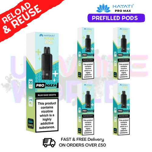 Blue Razz Mojito Hayati ProMax 6K Replacement Pods Box Of 5