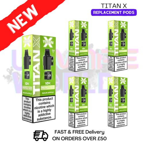 Sour Apple Titan X Replacement Pods box of 5
