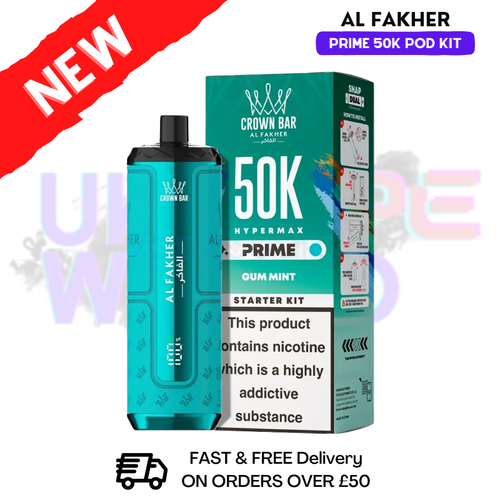 Shop Gum Mint Al Fakher 50K HyperMax Prefilled Pod Kit - 3 For £30