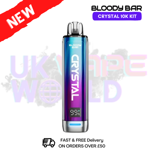 Shopp Bloody Bar Crystal Blueberry Raspberry 10K Puff Pod Kit - UK Vape World