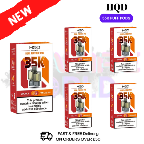 Cola ICE HQD Glow Air 35K Prefilled Pods Box Of 5