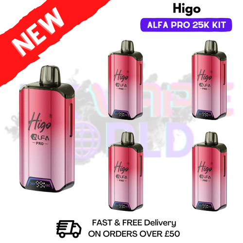 Strawberry Ice Higo Alfa Pro 25K Prefilled Pod Kit Box of 5 - ukvapeworld