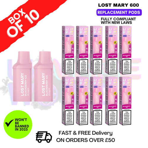 Blackberry Apple Lost Mary 600 Puff Replacement Pods Box Of 10 - ukvapeworld