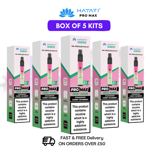 Strawberry Cherry Cranberry Hayati Pro Max S1 Kits Box Of 5 - £17.99 - UK Vapeworld