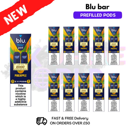 Pineapple Blu Bar Prefilled Pods Box Of 10 - UK Vapeworld