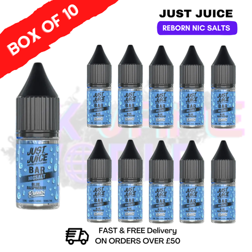 Blue Raspberry Just Juice Reborn Nic Salt Box Of 10 - £17.99 - UK Vapeworld
