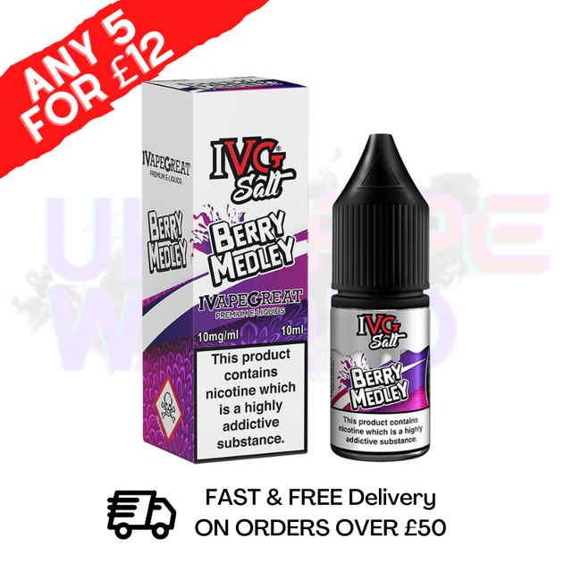 Berry Medley IVG Salt 10ml Nic Eliquid - UK Vape World