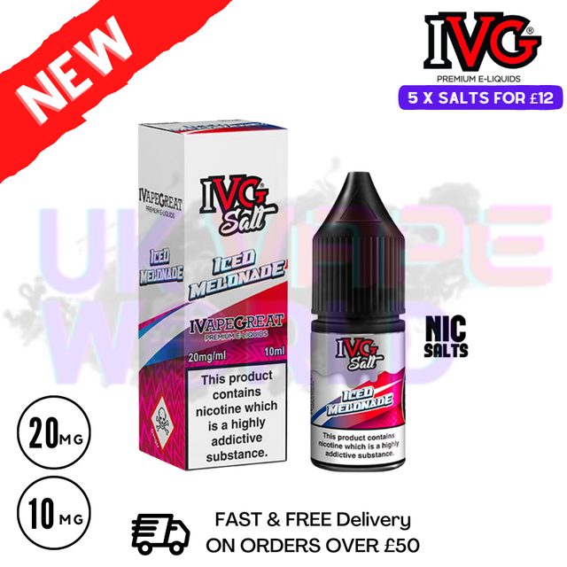 Iced Melonade IVG Salt 10ml Nic Eliquid - UK Vape World