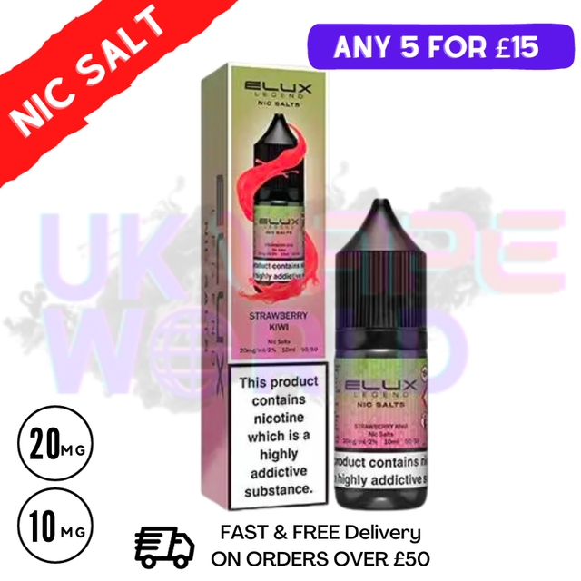 Strawberry Kiwi Elux Legend Nic Salt 10ML eLiquid - UK Vape World