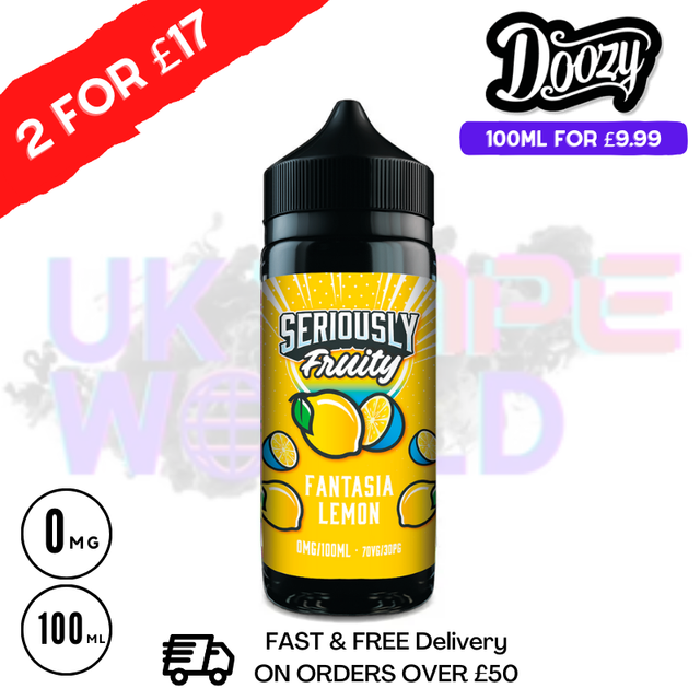 Fantasia Lemon Doozy eJuice Shortfill 100ML Eliquid - UK Vape World
