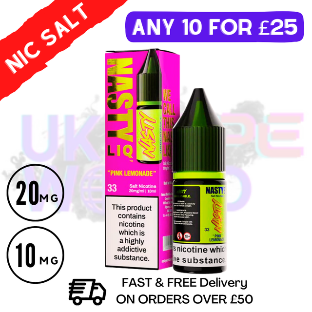 NastyLiq 'Pink Lemonade' Nic Salt By Nasty Eliquids - UK Vape World