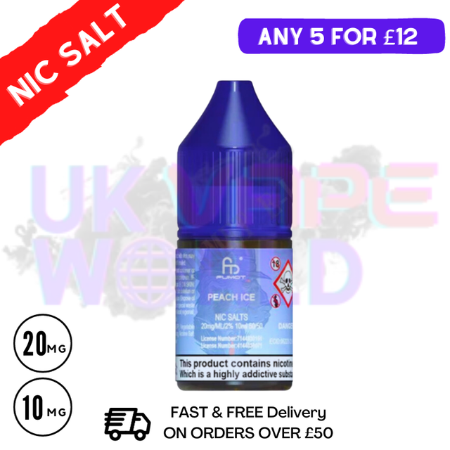 Shop Peach ICE RandM Tornado 7000 Nic Salt 10ML eLiquid - UK Vape World