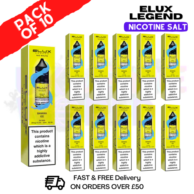 Shop Banana ICE Elux Legend Nic Salt BOX OF 10 - UK Vape World