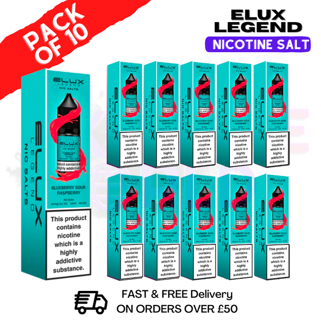 Blue Sour Raspberry Elux Legend Nic Salt BOX OF 10 - UK Vape World
