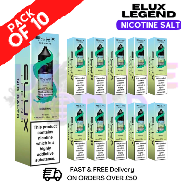 Shop Menthol Elux Legend Nic Salt BOX OF 10 - UK Vape World