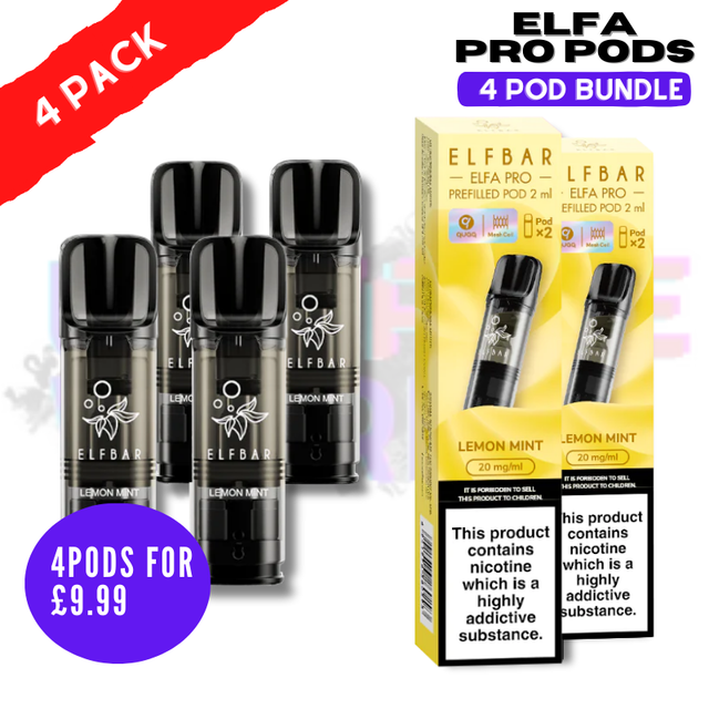 Shop Lemon Mint ELFA Pro Pods - Pack Of 4 PODS - UK Vape World