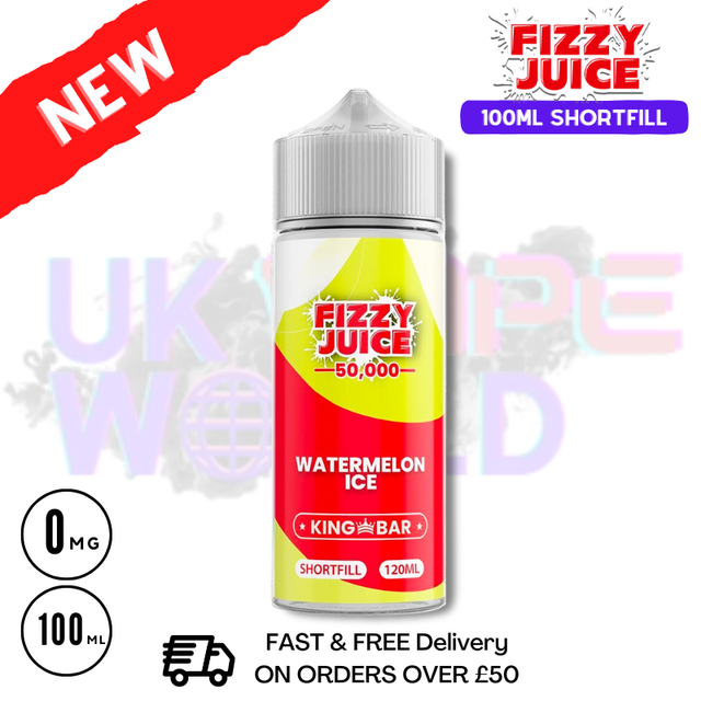 Shop Watermelon Ice Fizzy Juice 100ml E-Liquid - UK Vape World