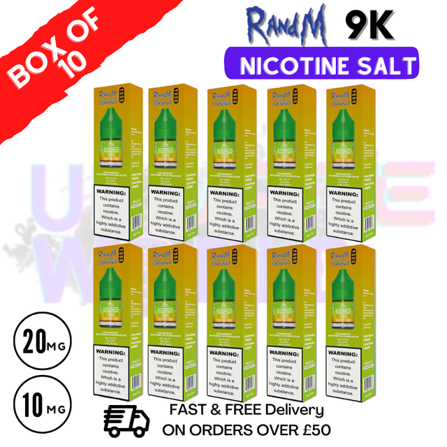 Strawberry Watermelon Bubblegum RandM 9000 Tornado Nic Salt Pack / Box of 10 - £16.99