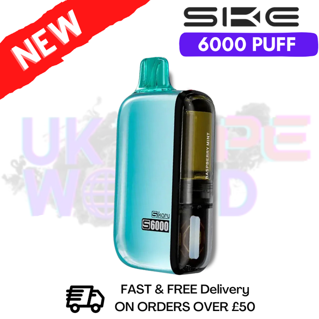 Shop Raspberry Mint SKE SIKARY 6000 PUFF 6K Prefilled Kit - UK Vape World
