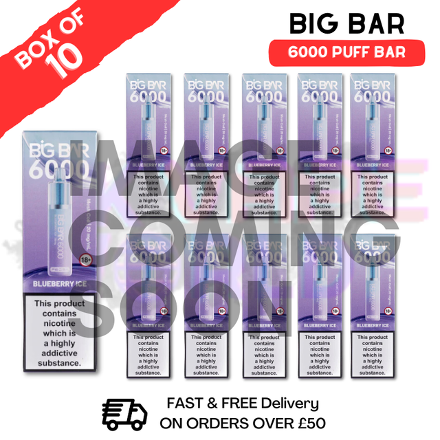 Shop Grape ICE Feoba Big Bar 6000 Puff 6K Box Of 10 - UK Vape World