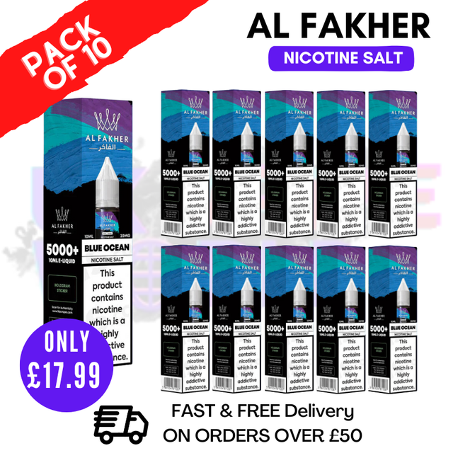Shop Blue Ocean Al Fakher 5000+ Nic Salt BOX OF 10 - UK Vape World