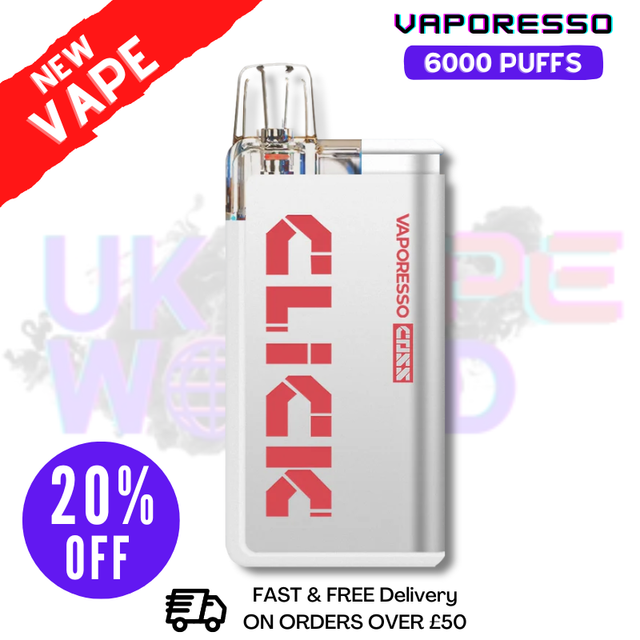 Shop Fizzy Cherry Vaporesso 6K Coss Click Disposable Kit - ONLY £8.99 - UK Vape World