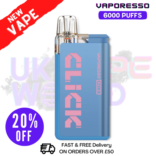 Blueberry sour Raspberry Vaporesso 6K Coss Click Disposable Kit - ONLY £8.99