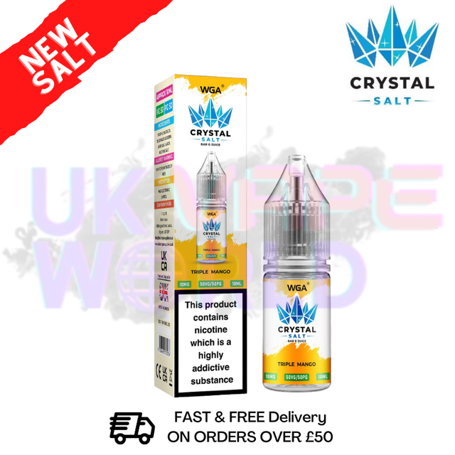 Shop Triple Mango WGA Crystal Nic Salt | Nicotine Salts | Lowest Price - UK Vape World 