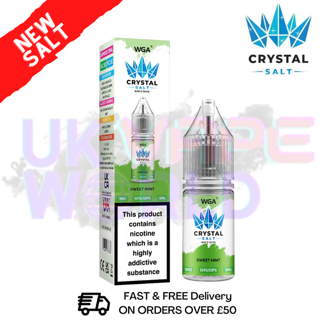 Shop Sweet Mint WGA Crystal Nic Salt | Nicotine Salts | Lowest Price - UK Vape World