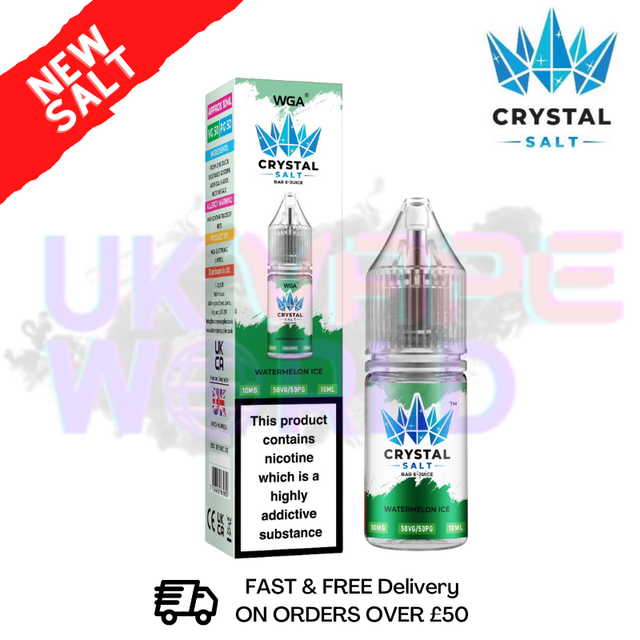 Shop Watermelon Ice WGA Crystal Nic Salt | Nicotine Salts | Lowest Price - UK Vape World