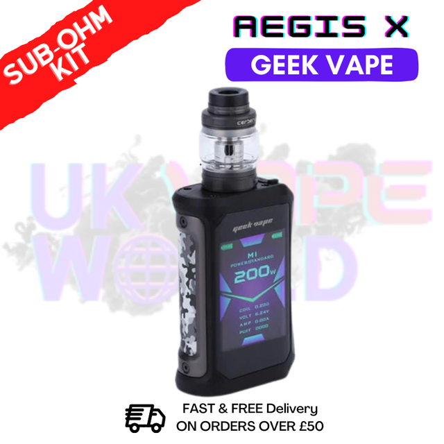 Shop GeekVape Aegis X Kit Gunmetal & Camo  | Best Price ONLY £31.99 - UK Vape World