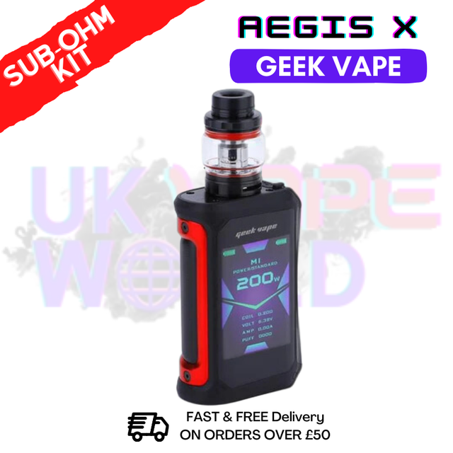 Shop GeekVape Aegis X Kit Red Black | Best Price ONLY £31.99 - UK Vape World