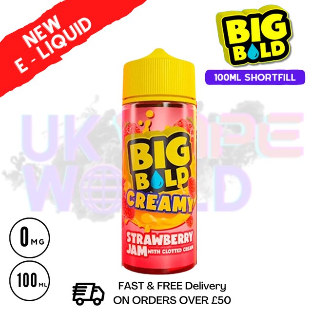 Shop Strawberry Jam With Clotted Cream Big Bold Vape Juice 100ml - UK Vape World