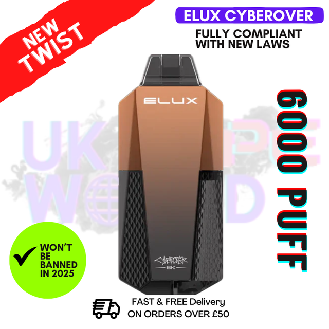 Strawberry Kiwi Elux CyberOver 6000 Puff 6K Pod Vape Kit