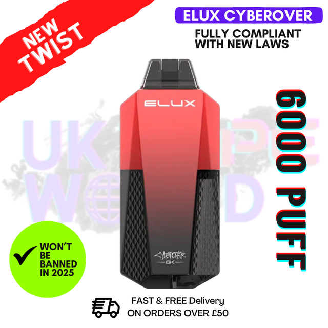 Shop Strawberry Raspberry Cherry Elux CyberOver 6000 Puff 6K Kit - UK Vape World