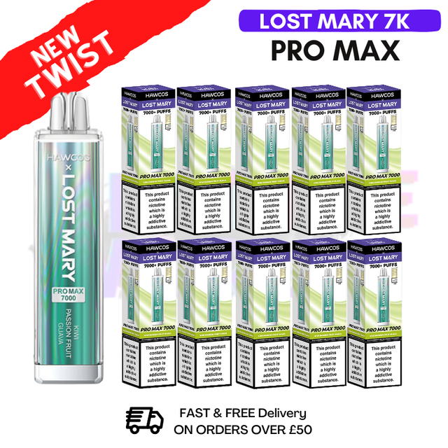 Shop Kiwi Passion Fruit Guava Lost Mary Pro Max 7K Box Of 10 - UK Vape World
