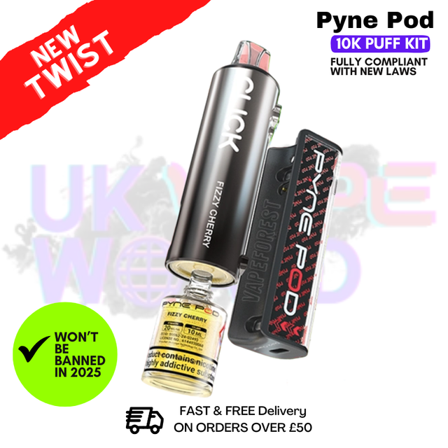 Shop Fizzy Cherry Pyne Pod 10K Puff Vape Kit - UK Vape World
