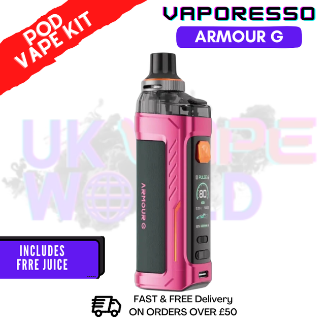 Pink Vaporesso Armour G Pod Kit + Free 100ML