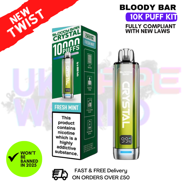 Bloody Bar Crystal Fresh Mint 10K Puff Pod Kit