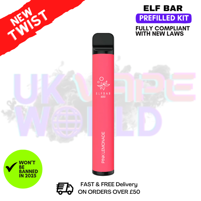 Shop Pink Lemonade Elf Bar EB600 Prefilled Pod Kit - UK Vape World