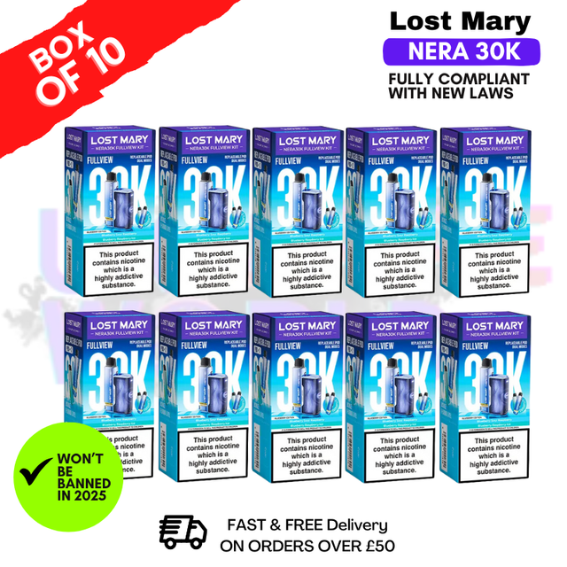Shop Blueberrry Edition Lost Mary NERA 30K Puff Box Of 10 - UK Vape World