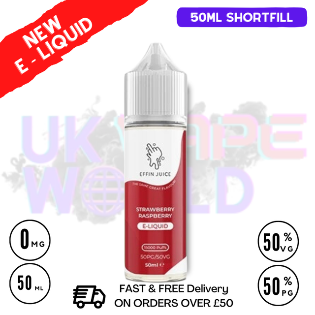 Strawberry Raspberry EFFIN Juice 50ML Shortfill Eliquid - ONLY £4.00